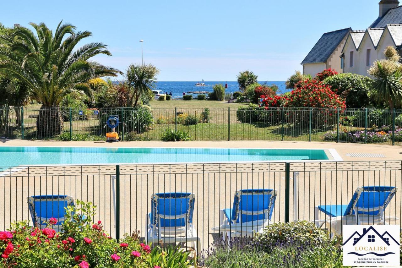 Localise - A06 - Entierement De Plain-Pied Avec Petite Vue Mer - Donnant Sur La Piscine Et Le Jardin - Wifi Inclus - Draps Inclus - Guilvinec Luaran gambar